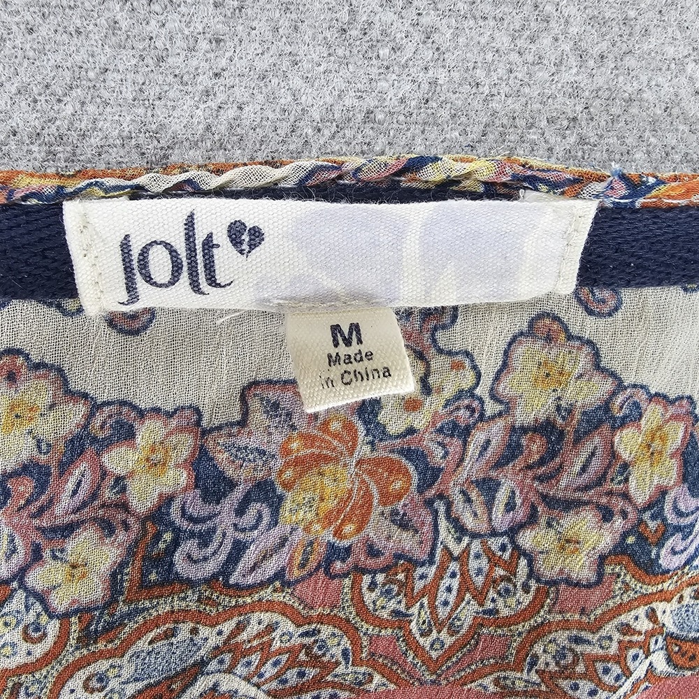 Jolt Women's Floral Kimono Cardigan Brick Red, Light‎ Yellow, Light Blue Crochet